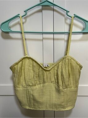 American Eagle Smocked milkmaid Crop Cami Sweetheart Coquette Y2K Fairy small